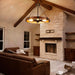 23.6 Inch Wood Wagon Wheel Chandelier 4-Light Farmhouse Chandelier