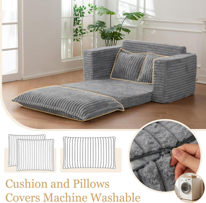 Dark Grey Interconvertible Sleeper Sofa Bed Cushions