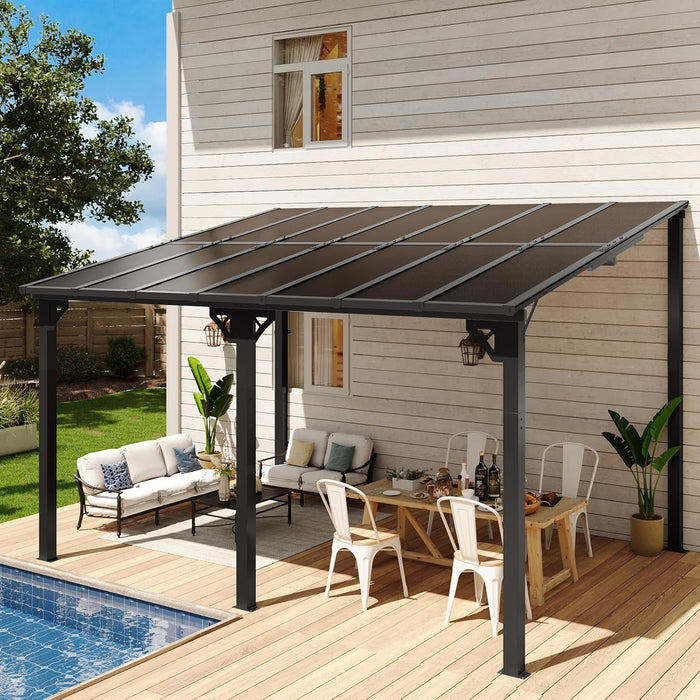 14x10 Gazebo Weatherproof Outdoor Patio Sloped Roof