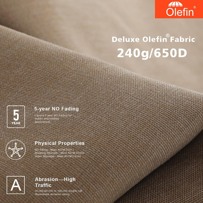 9Ft Olefin Valance Patio Umbrella Light Brown