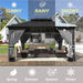 12 Ft. X 20 Ft. Gray Metal Hardtop Gazebo with Double Roof Pergola, Netting and Curtain Gray