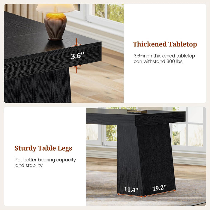 55.9" Executive Desk with Storage & Power Outlets, Home Office Desk