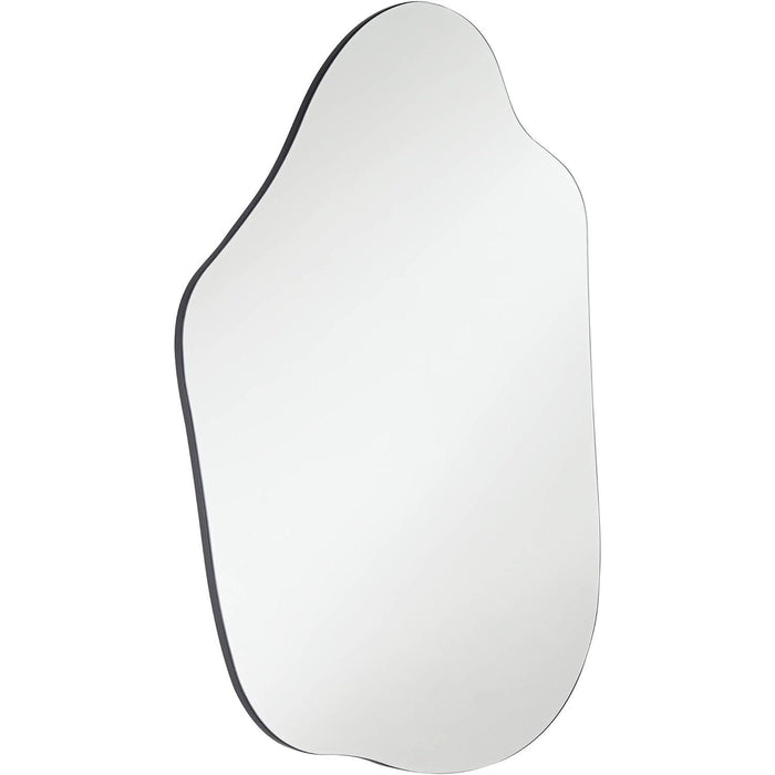 Modern Abstract Silver Frameless Wall Mirror for Bedroom, Living Room, Home, Office, or Entryway - 29 1/2 Wide