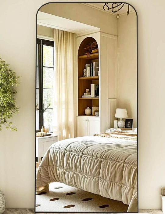 28"X71" Full Length Mirror Floor Mirrors Freestanding Hanging or Leaning Large Mirrors Full Body Mirror with Stand for Cloakroom, Bedroom, Living Room, Black