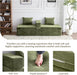 Green 79Inch Convertible Sleeper Couch With Pillows