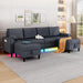 Sectional Couches for Living Room, 4 Seat Linen Sectional Sofa with Reversible Chaise Lounge/Storage Ottoman, U Shaped Couch with Smart Module-Wireless Charging/Usb/Type-C/Rgb Light (Blue)