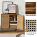 Emily 31'' Tall 2 - Rattan Door Accent Cabinet with Solid Wood Legs