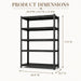 Six Tier Metal Bookshelf HeavyDuty Floorstanding Tall