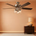 Quiet 52 Inch Reversible Brushed Nickel Ceiling Fan