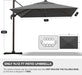 9X12Ft Cantilever Patio Umbrella, Rectangle Offset Umbrella 7 Angle Tilts & 360° Rotation, Large Heavy Duty Outdoor Sun Umbrella for Pool Market, Grey