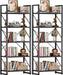 5 Tier Bookshelf 2 Pack, Black Bookcase Storage Organizer, Modern Book Shelf Storage Rack Shelves for Bedroom, Living Room, Home Office, Black