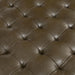 Modern Genuine Leather Square Coffee Table, 30'' Farmhouse Ottoman for Living Room, Large Vintage Genuine Leather Coffee Tables with Leather Upholstered Padded Seat Olive Green
