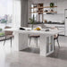 51"-78" Extendable Dining Table for 4-8, White Faux Marble Dining Table | Modern Kitchen Table with Hidden Storage, Rectangle Dinner Tables for Dining Room Kitchen Living Room (White Marble)