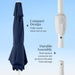 Best Choice Products 7.5Ft Patio Umbrella White Pole, Outdoor Market Umbrella with Push Button Tilt and Crank Lift, Steel Pole Umbrella for Backyard Patio Garden Pool Outdoor Shade - Navy