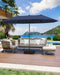 15Ft Patio Umbrella with Base Include, Large Outdoor Double-Sided Rectangle Umbrella with Easy Crank Handle for Poolside, Garden & Deck - Navy Blue