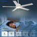Modern 52 Inch Ceiling Fan Remote White LED