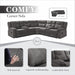 Manual Reclining Sectional Sofa  Premium Fabric, Console