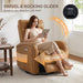 Power Swivel Recliner Chair, Faux Leather Recliner 270° Rotation Modern Nursery Glider, Ergonomic Armrest & Side Storage Pocket, Comfortable Armchair for Living Room Bedroom & Nursery