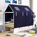 White Twin Montessori House Bed Frame With Drawers