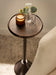 Sanzo Modern Pedestal Drink Table, 9 X 9 X 23, Bronze, Decorative End Table with Hammered Tabletop
