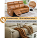 Power Reclining Sofa - 3 Seater Recliner Sofás, PU Leather Sofa, Home Theater Seating with Flipped Middle Backrest, Power Recliner Couch for Living Room(Brown)