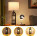 Table Lamps for Living Room - Black Bedside Lamp for Bedroom with USB C+A & Outlet, Farmhouse Lamps for Night Stands, 3-Way Dimmable Touch Lamps for Living Room with Oat Shade(Single)
