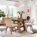 Extendable Round Dining Table 43.3-59 Inches Walnut