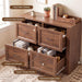 Four Drawer Filing Cabinet Distressed Oak StorageUnit