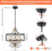 Crystal Chandeliers for Dining Room,17.7" Black and Gold 6 Lights Hanging Pendant Lighting Fixture Metal Farmhouse Chandelier for Kitchen Island Entryway Living Room