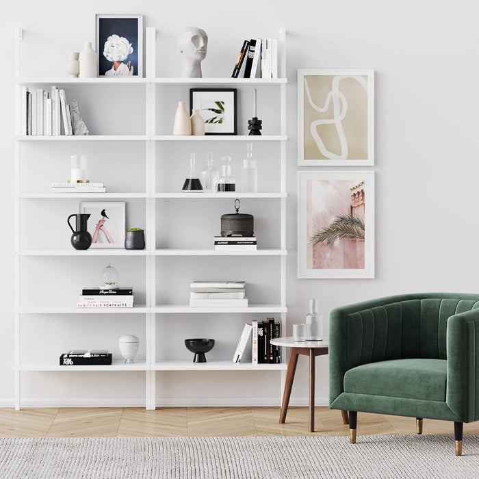Matte White IndustrialGrade Bookshelf With Six Shelves