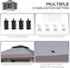 13' X 13' Pop up Gazebo with Netting, UPF 50+ Instant Canopy Tent Shelter with Water/Sand Bags, Wheeled Carry Bag, for Outdoor, Garden, Parties, Light Gray