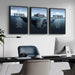 Framed Motivational Wall Art for Office Decor, Set of 3 Inspirational Modern Iceberg Canvas Wall Art Prints, Navy Blue Positive Quotes Pictures for Home Office Gym Library Wall Decor, 16X24 Inch