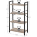 4-Tier Tall Bookshelf, Bookcase with Steel Frame, Book Shelf for Living Room, Home Office, Study, 11.8 X 25.9 X 47.2 Inches, Industrial Style, Greige and Black ULLS060B02