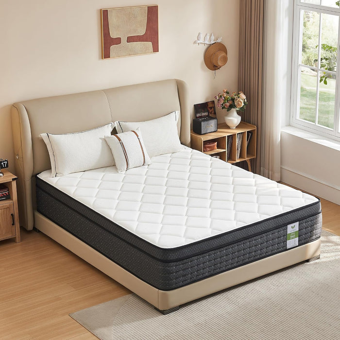 Twin Mattress10 Inch: Medium Firm Hybrid Twin Size Mattress for Contour Comfort, Spine Support, Pressure Relief, Memory Foam and Zoned Pocket Springs Twin Bed Mattress in a Box, Certipur-Us