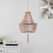 Handcrafted BeadedBlushPink Three Light Pendant Chandelier