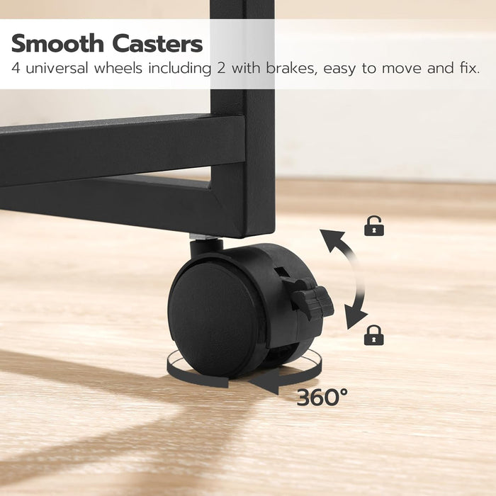 Rolling File Cart, 2 Tiers, Outlets, USB