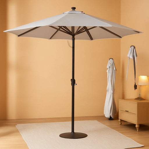 Patiokingdom 10FT Patio Umbrella with Push Button Tilt and Crank, Outdoor Market Umbrella with 8 Fiberglass Ribs, UV Protection Table Umbrella for Pool,Backyard,Garden,Deck