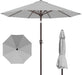 Patiokingdom 10FT Patio Umbrella with Push Button Tilt and Crank, Outdoor Market Umbrella with 8 Fiberglass Ribs, UV Protection Table Umbrella for Pool,Backyard,Garden,Deck