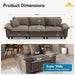 Taupe Chenille Three Seater Modular Sofa ArmrestsIncluded