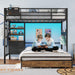 Black HeavyDuty TwinOverFullBunk Bed With Storage Drawers