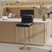 Bar Stools Modern Pu Leather Swivel Adjustable Hydraulic Bar Stool Square Counter Height Stool Set of 2 (Black)