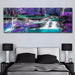 Waterfall Canvas Wall Art Purple Trees Forest Landscape Painting Picture Prints Black and White Purple Bathroom Bedroom Decoration Unframed 15.7*47.2 Inch