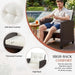 Patio Chair with Ottoman, 5 Pieces Patio Furniture Set Small Balcony Furniture, Rattan Patio Chairs Set of 2 with Glass Table for Front Porch Garden (Beige)