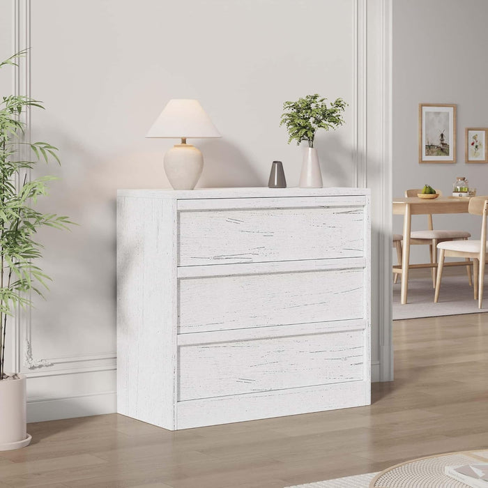 3 Dresser for Bedroom, 30.5" Tall Dresser, Freestanding Vertical Drawer with Storage, Wooden Closet Chest Storage for Living Room, Hallway, Entryway, White