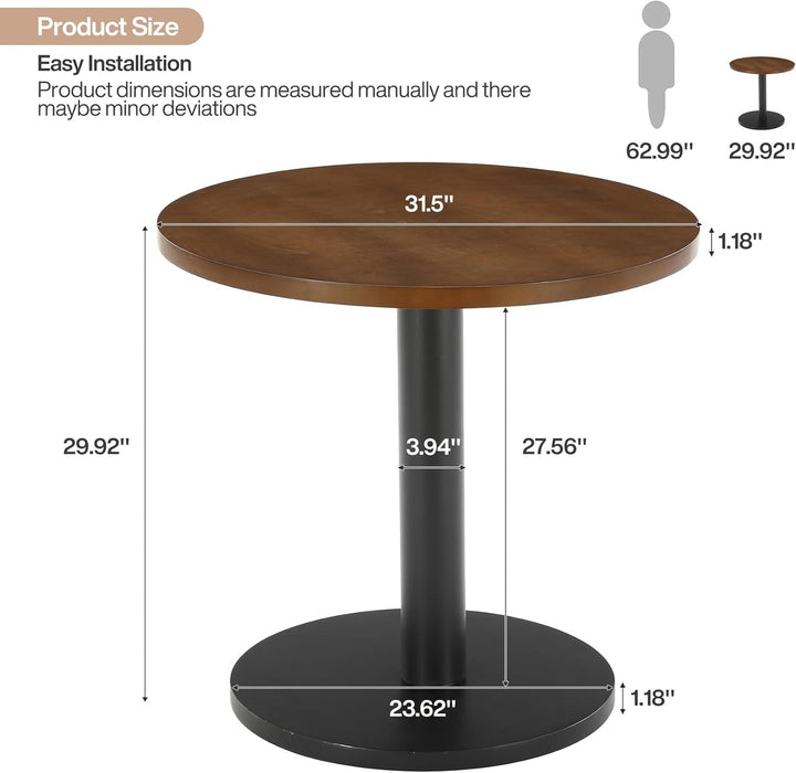 Circular Industrial Round Table 31.5Inch Solid Wood