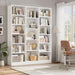 Triple Wide Bookshelf, 6 Tier Large Bookshelf, Bookcase with 17 Open Display Shelves, 74'' Tall Bookcases and Bookshelves for Living Room, Home Office, Library, White