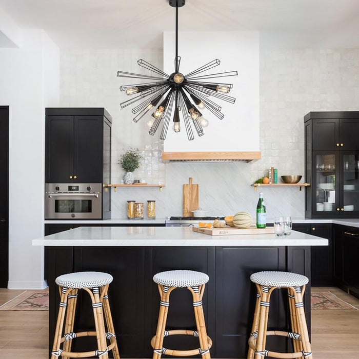 Black 33 Inch Sputnik Chandelier Contemporary Dining