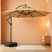 10Ft Cantilever Patio Umbrella with Base Included, 30 MPH Wind-Resistant Offset Outdoor Hanging Umbrella with 45 Degree Infinite Tilt and Smooth Crank, 260Gsm Solution-Dyed 8-Year Fade-Resistant Canopy for Backyard Pool Deck, Beige