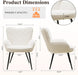 Beige Sherpa Upholstered Accent Chair Curved Backrest