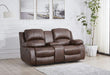 Loveseat Brown Faux Leather Sofa Set